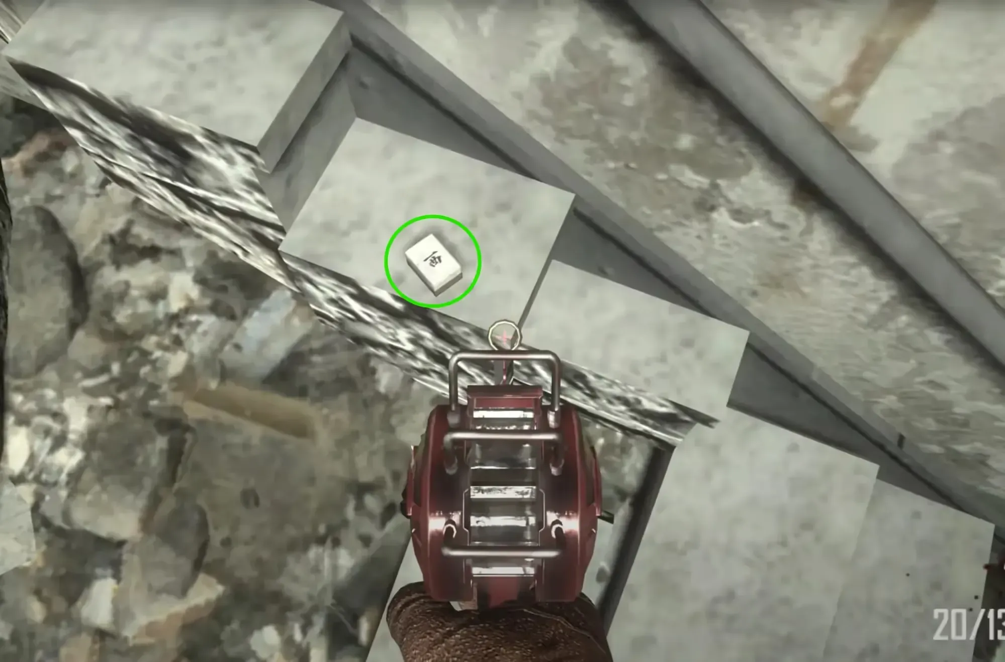 in the spawn buildling at the broken stairs tile spawn