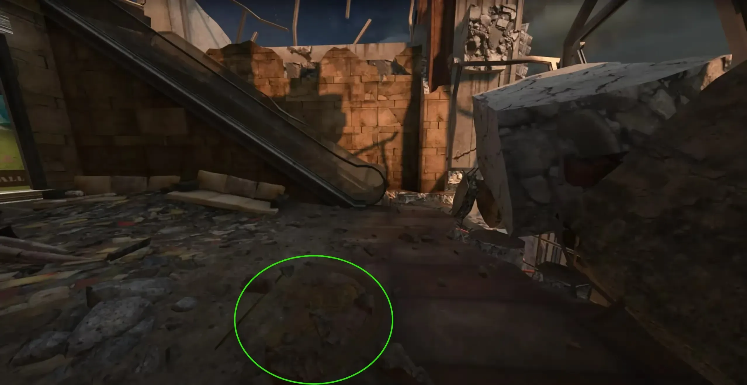 lion symbol in the spawn building bottom of escalators