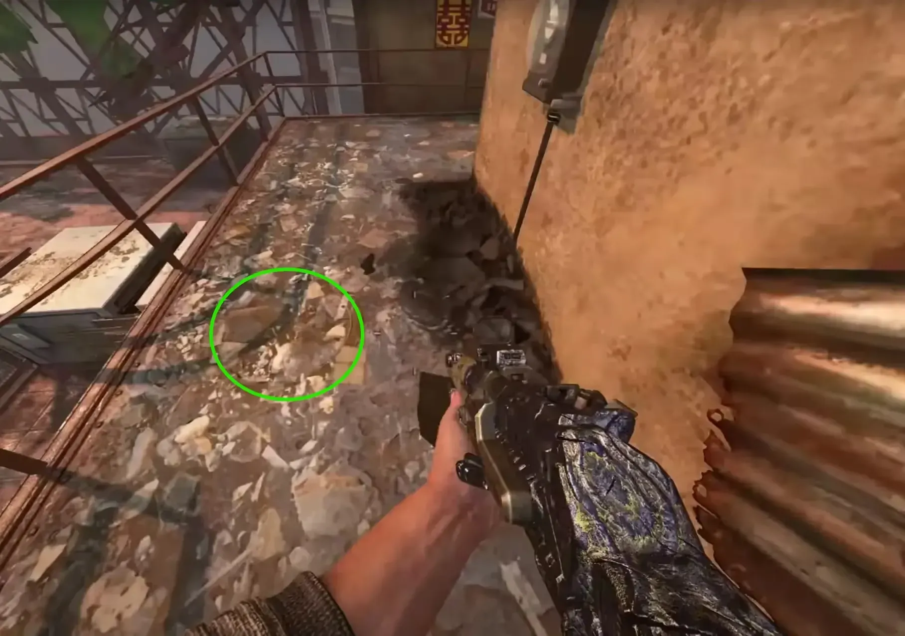 zombie symbol on the balcony near semtex wall buy