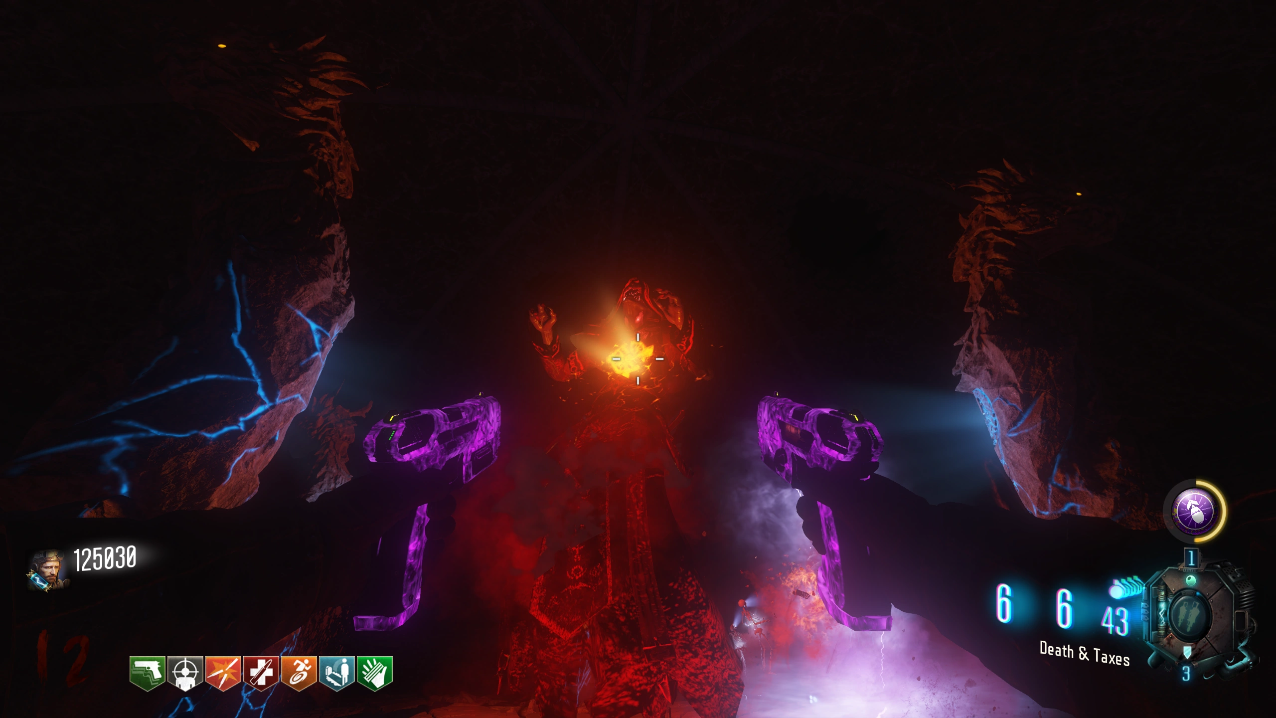 Damage the exposed glowing chest during the stun.