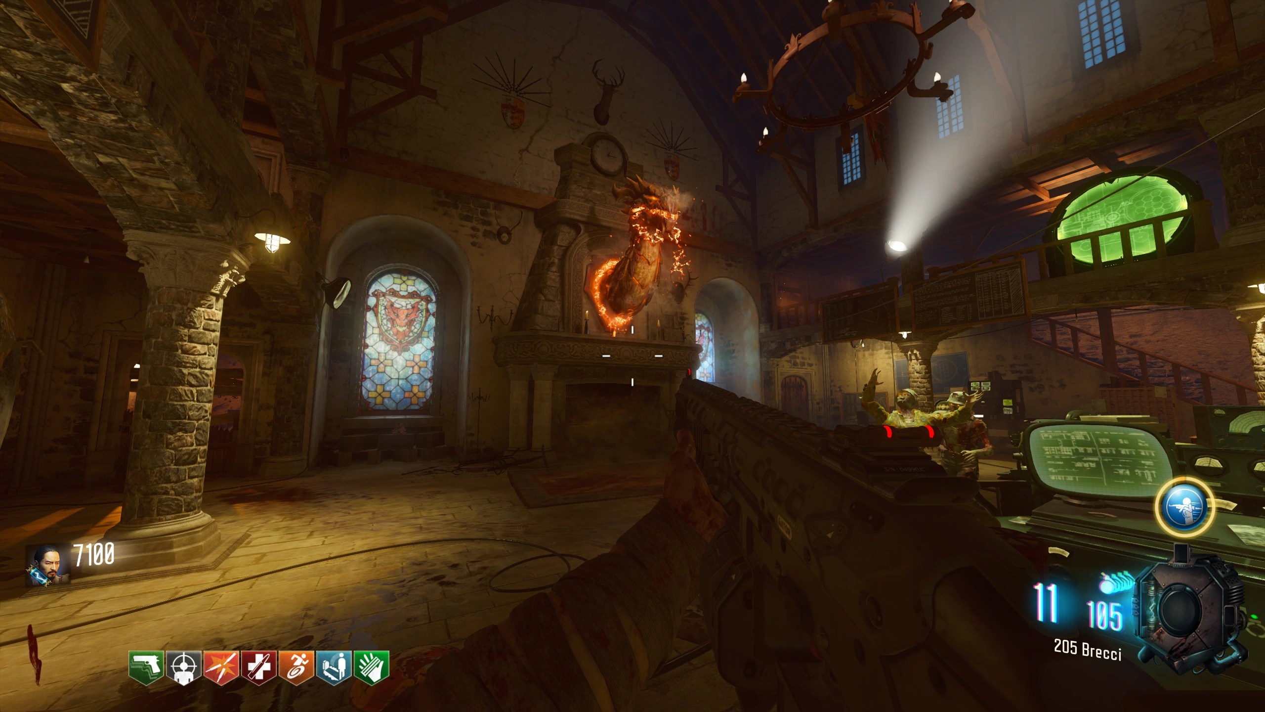 Feed one zombie at a time beneath the Church dragon.