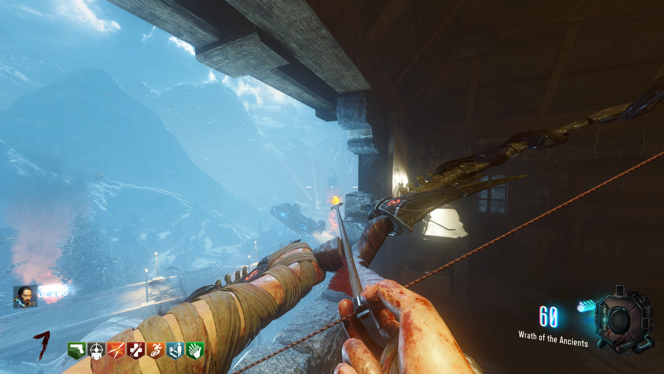 Reference sightline for the long electrified mountain shot.