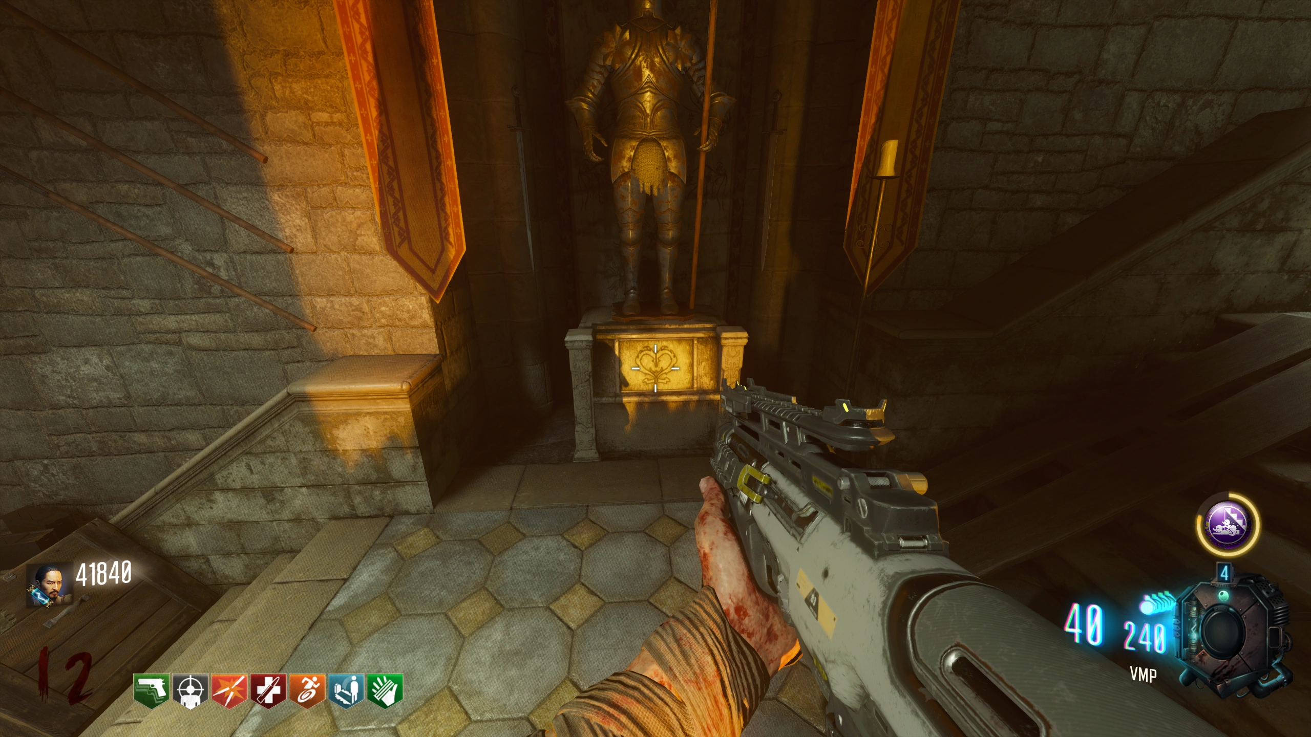 Find the knight whose lower emblem matches the spoken name.