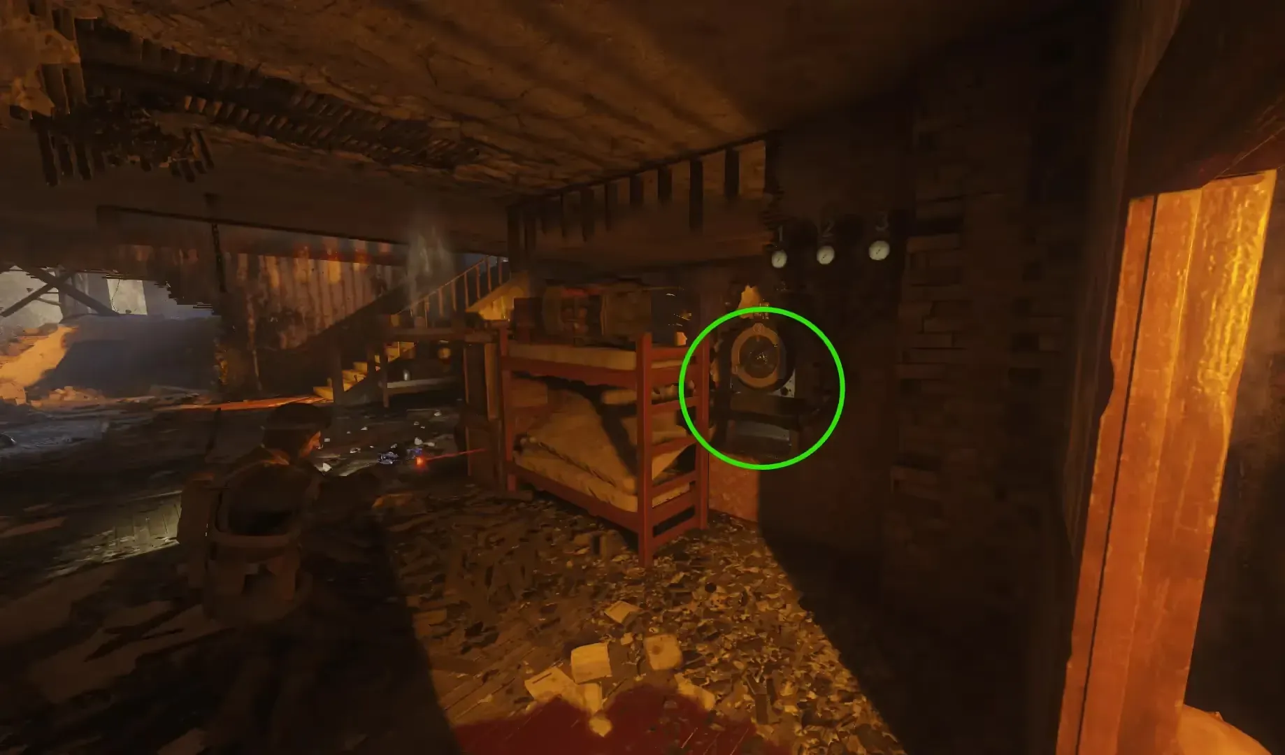 Infirmary valve station. Check its light, cylinder and numbered pointer.