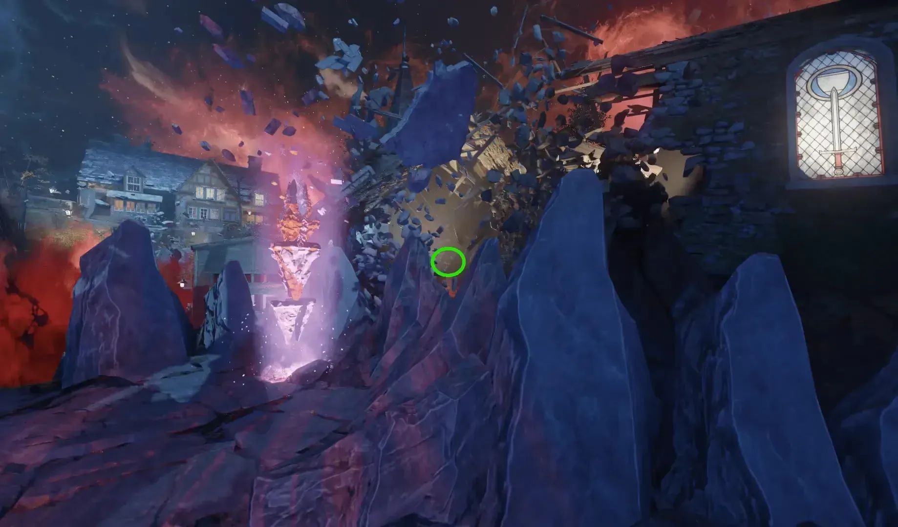 Spawn / Shangri-La: Broken church window at spawn.