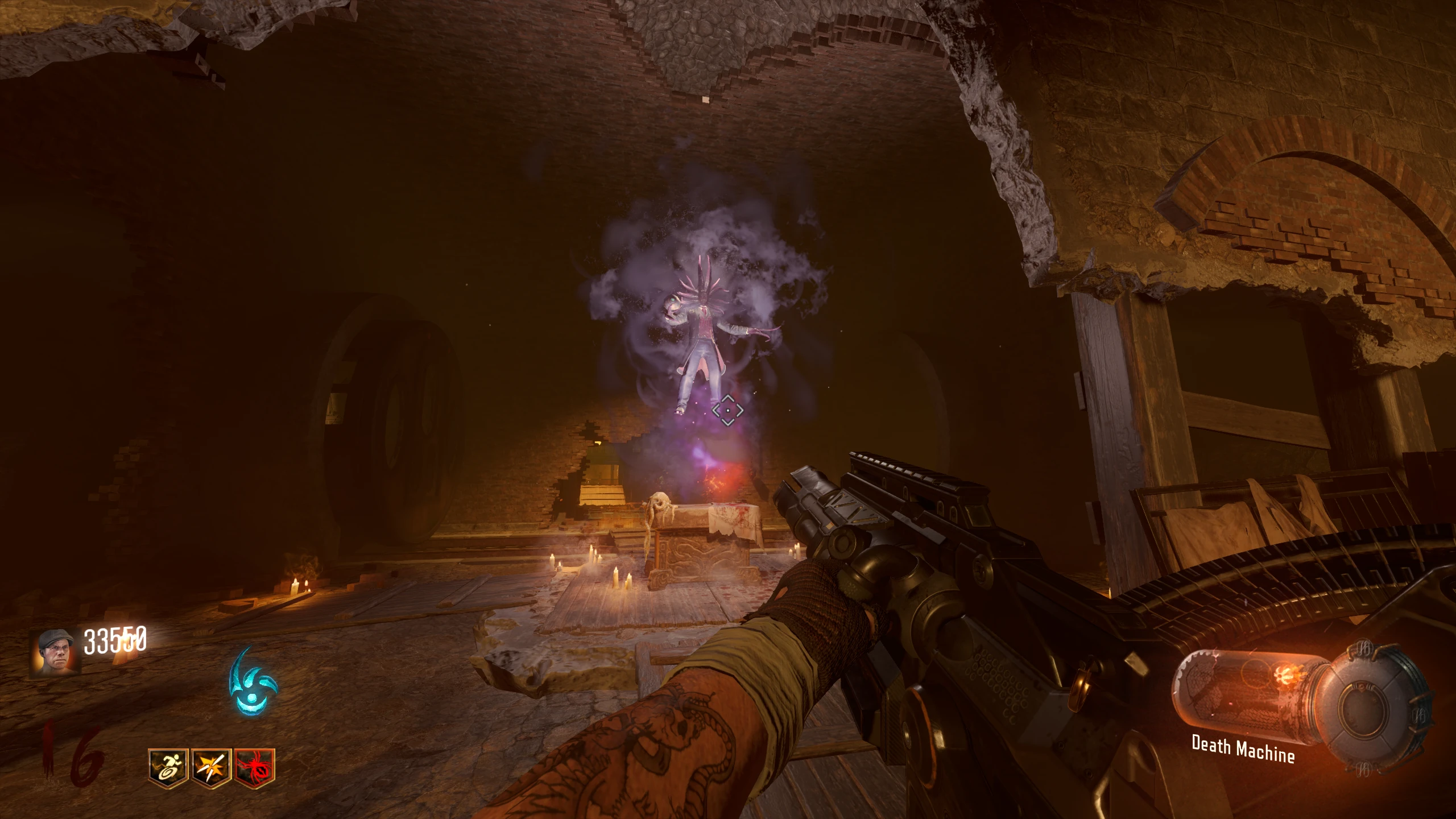 Interact with the ritual table when the Shadowman is directly above it.
