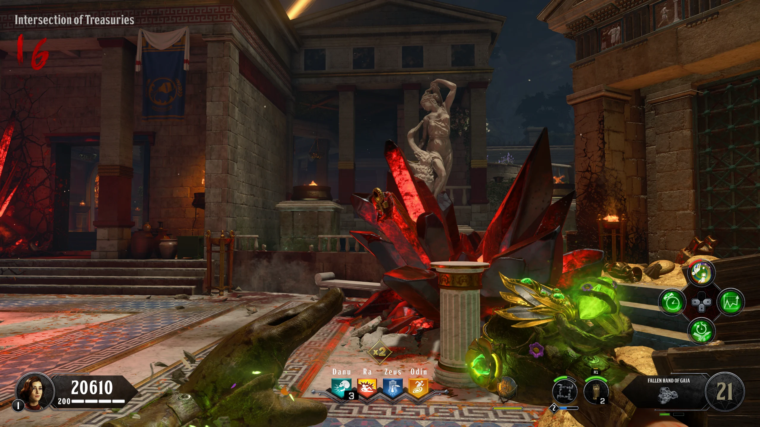 Bait the Gegenees shield blast into this Ankh crystal.