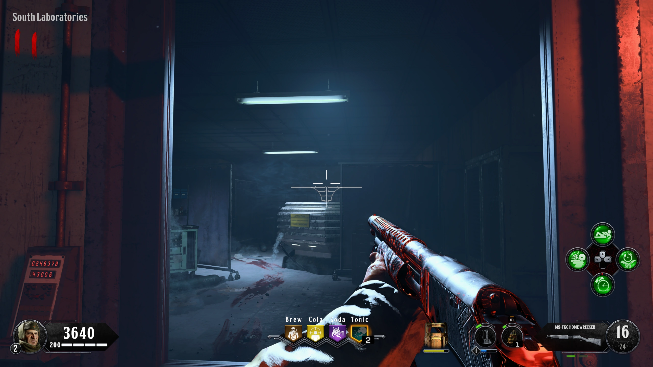 Get the explosive behind this machine through the laboratory barrier