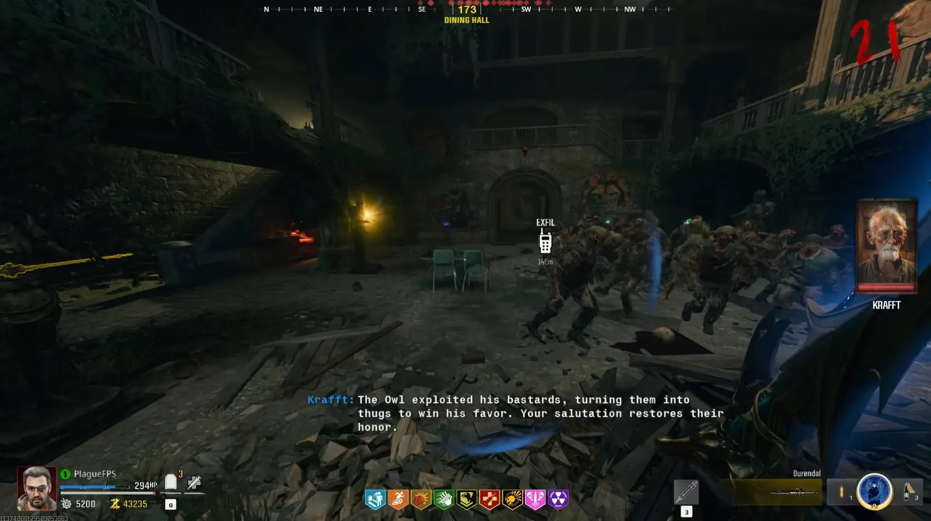 A glowing, saluting knight confirms success