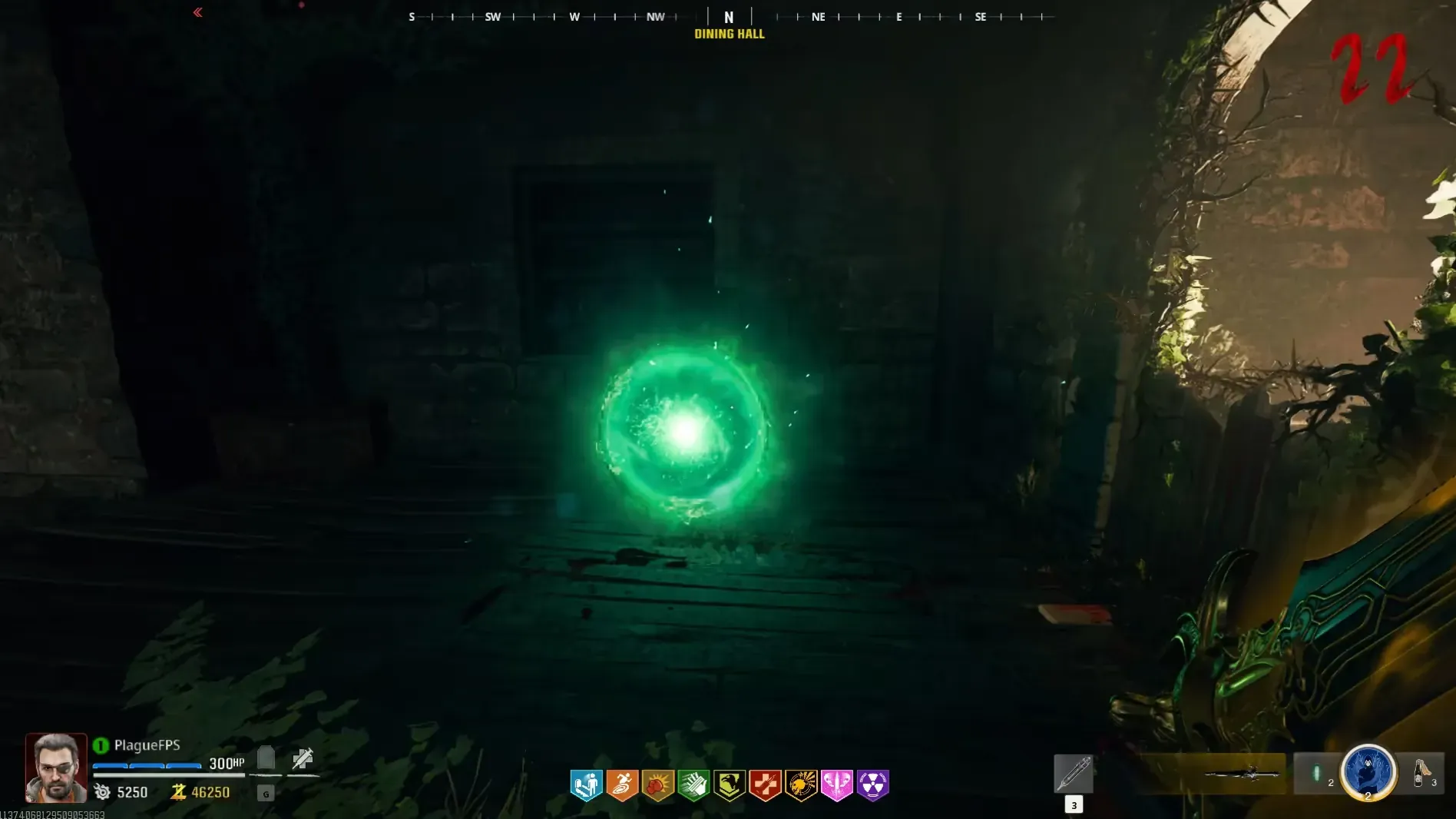 Run through these green light orbs
