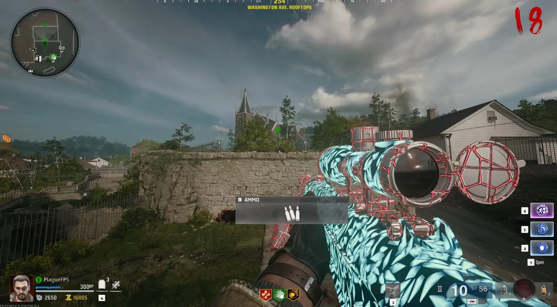 Ping this barrel above the Washington Avenue rooftop Mystery Box before activating your support item