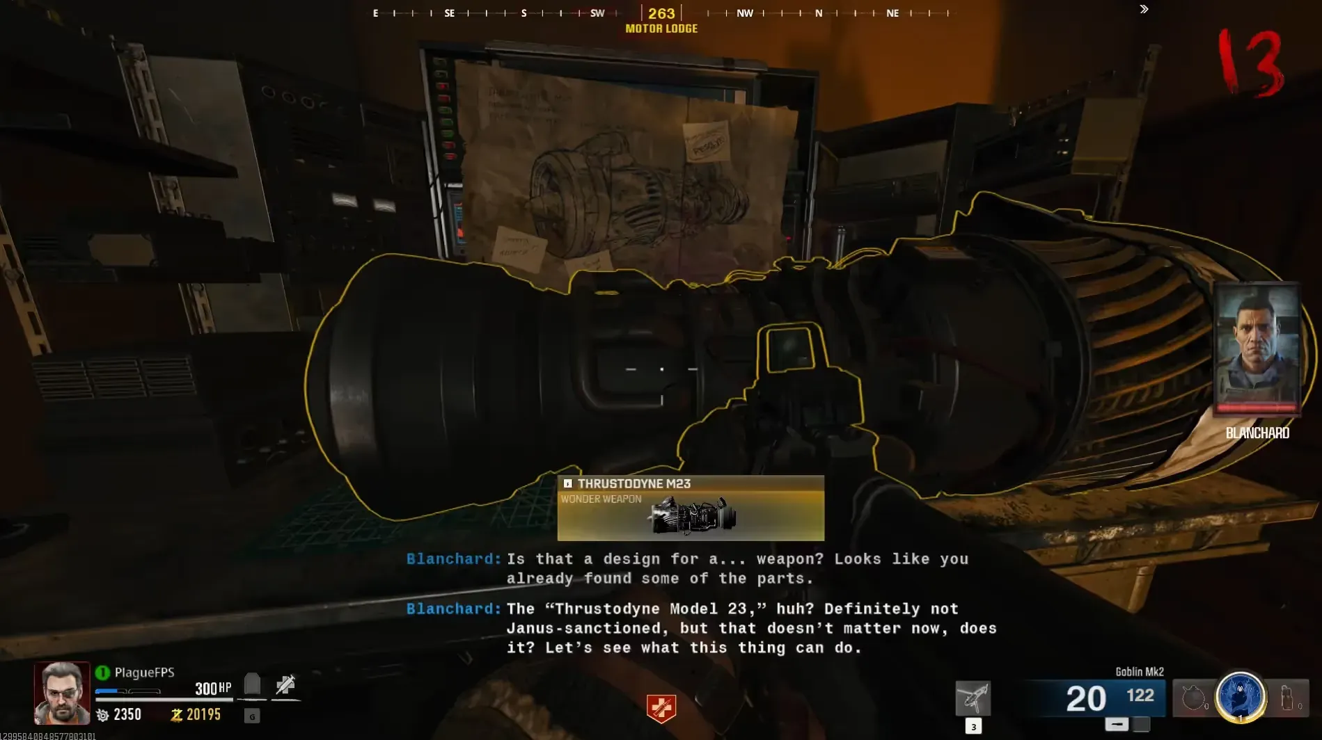 Build the Jet Gun in the upstairs Motor Lodge room