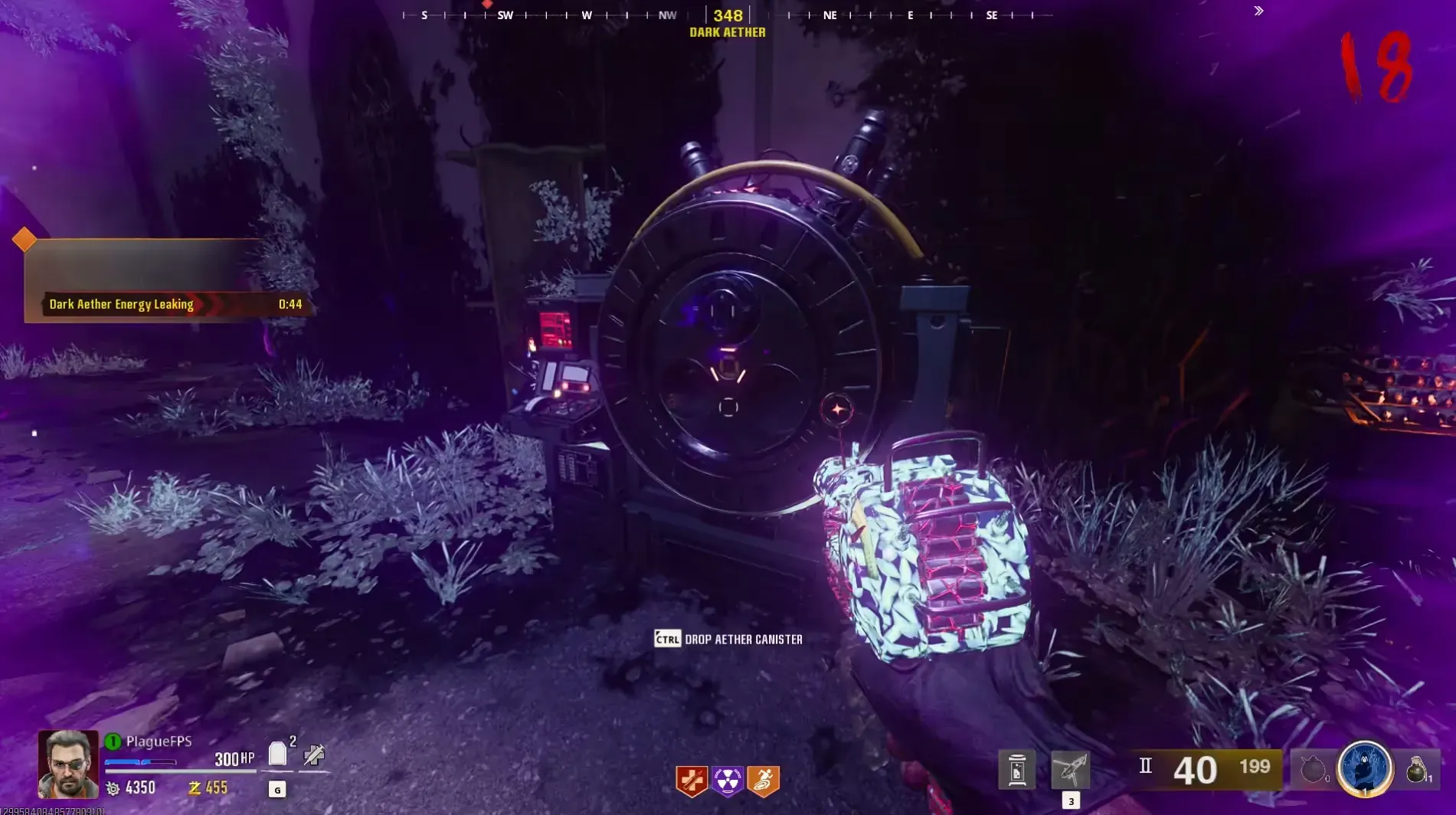 A charged canister starts the return countdown when carried