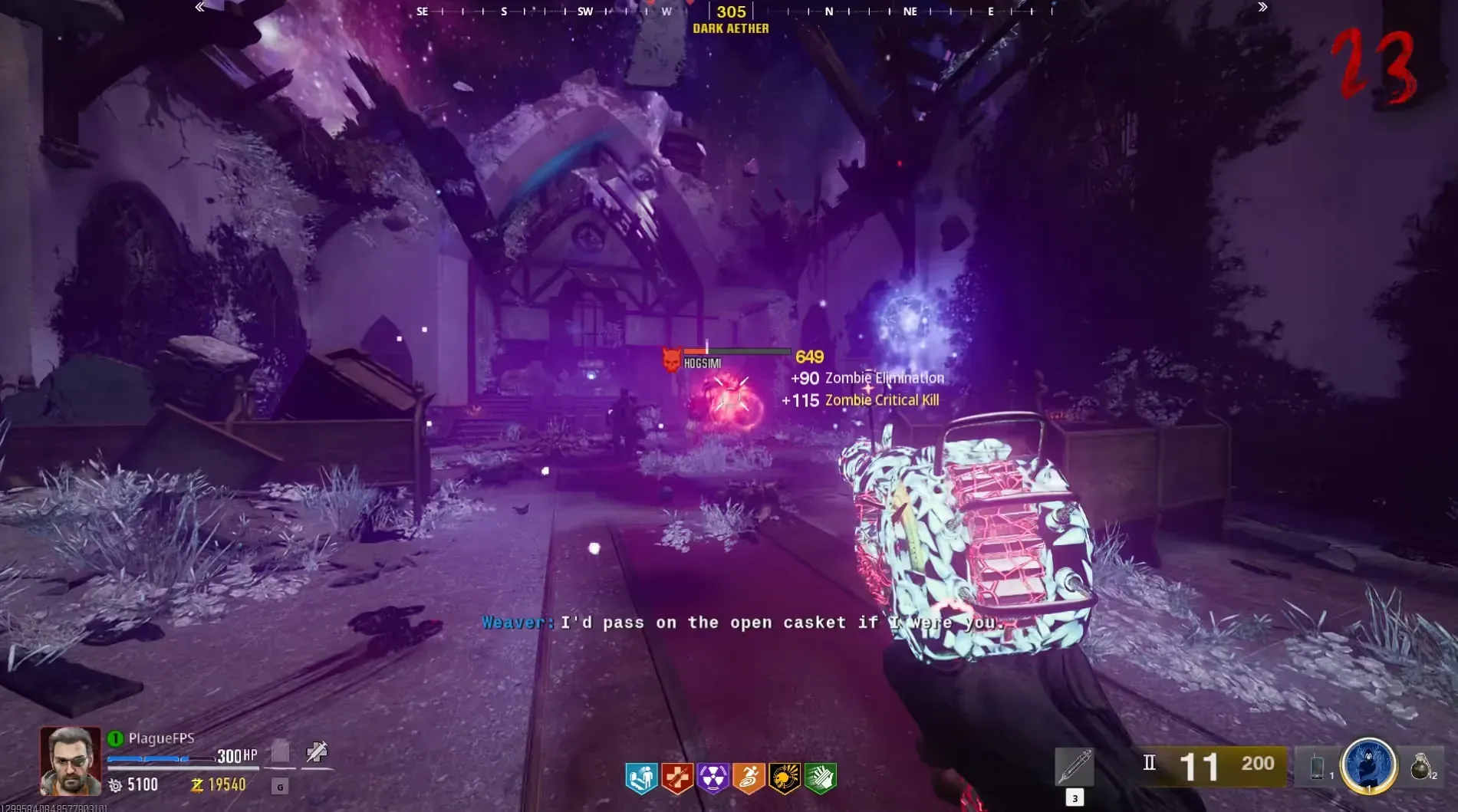 Use the Abomination’s exposed glowing mouths while maintaining space