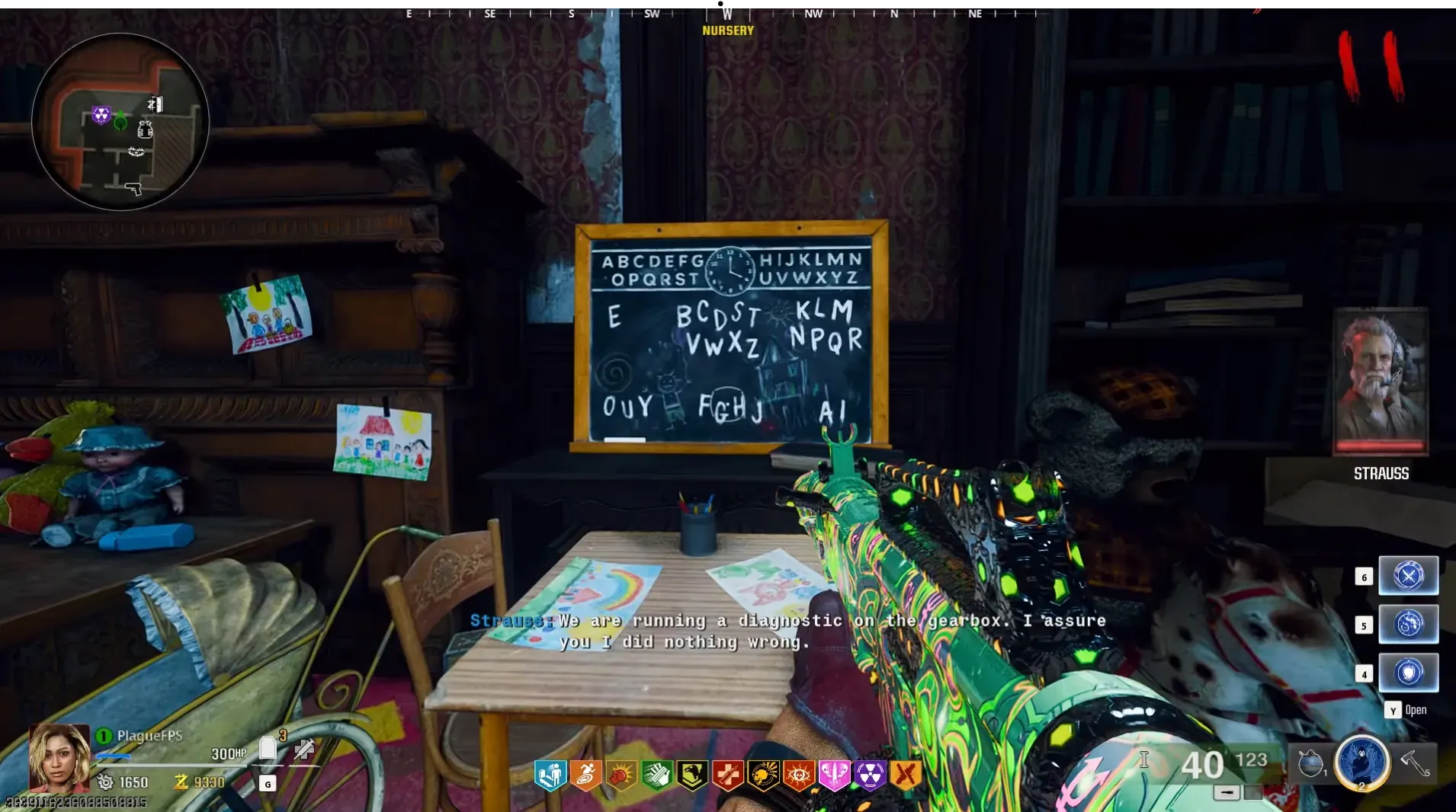 Nursery chalkboard example: copy the clusters from your own match, not this example