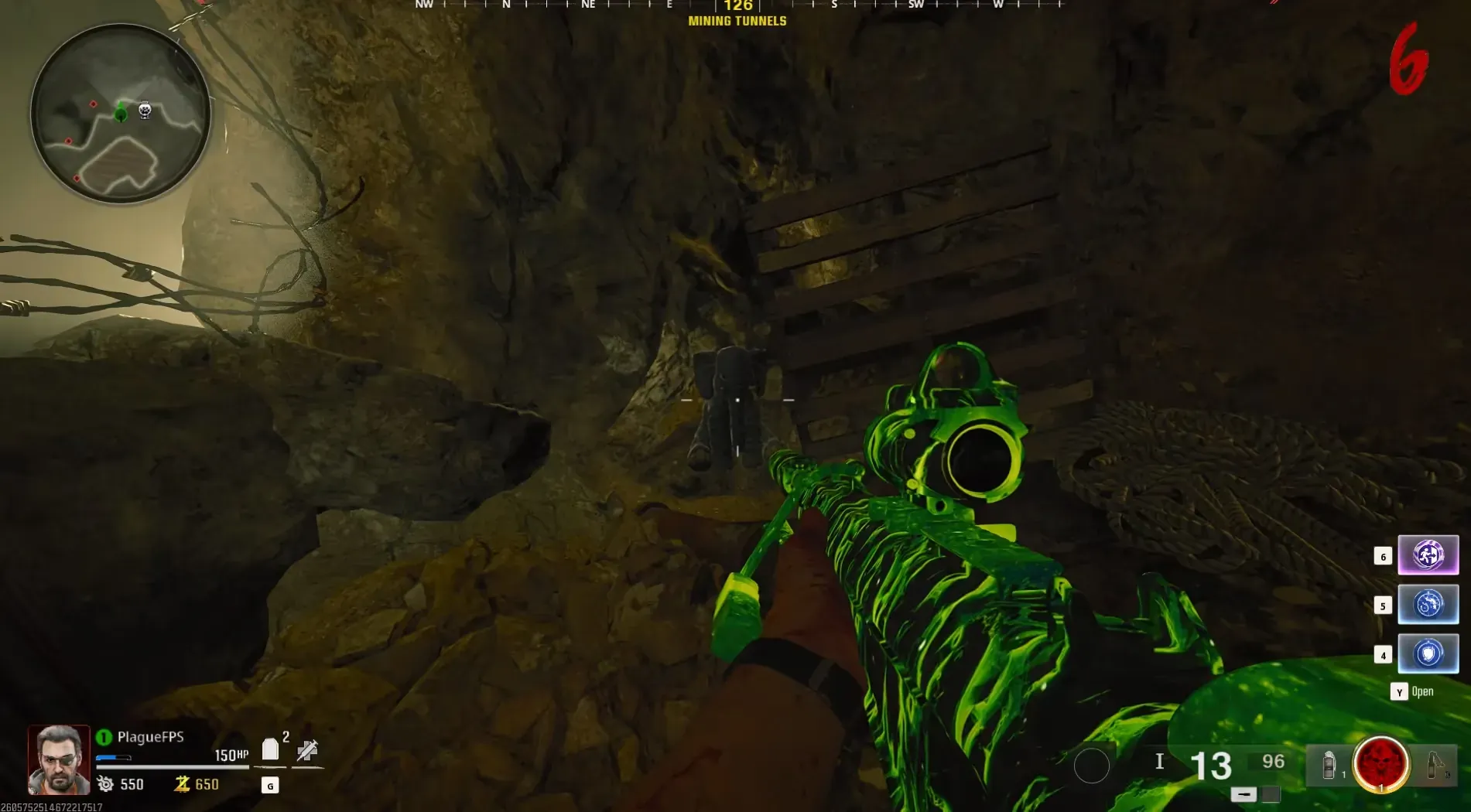 Mining Tunnels elephant: hole by the GobbleGum machine
