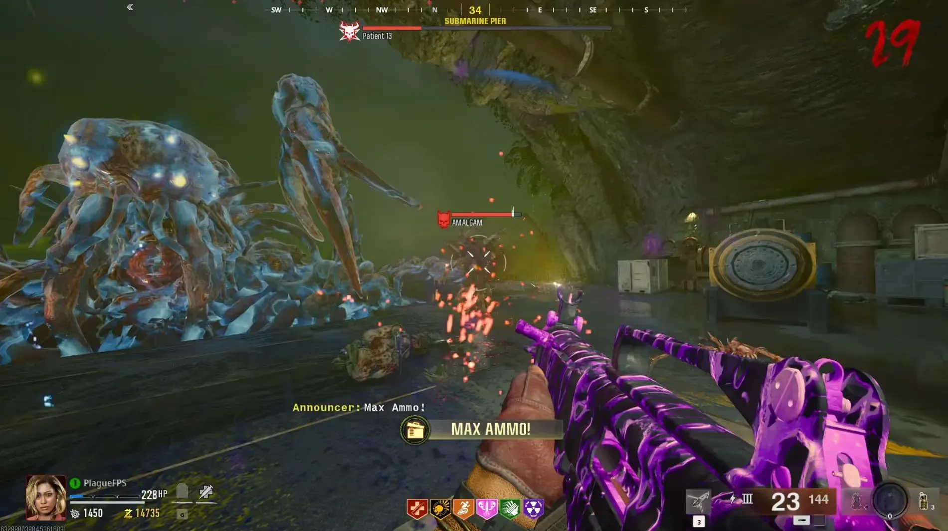 Final phase: the glowing eyes and returning exposed targets allow damage