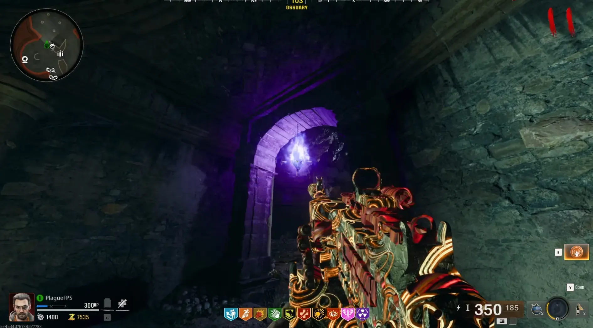 Convenient Ossuary lantern position