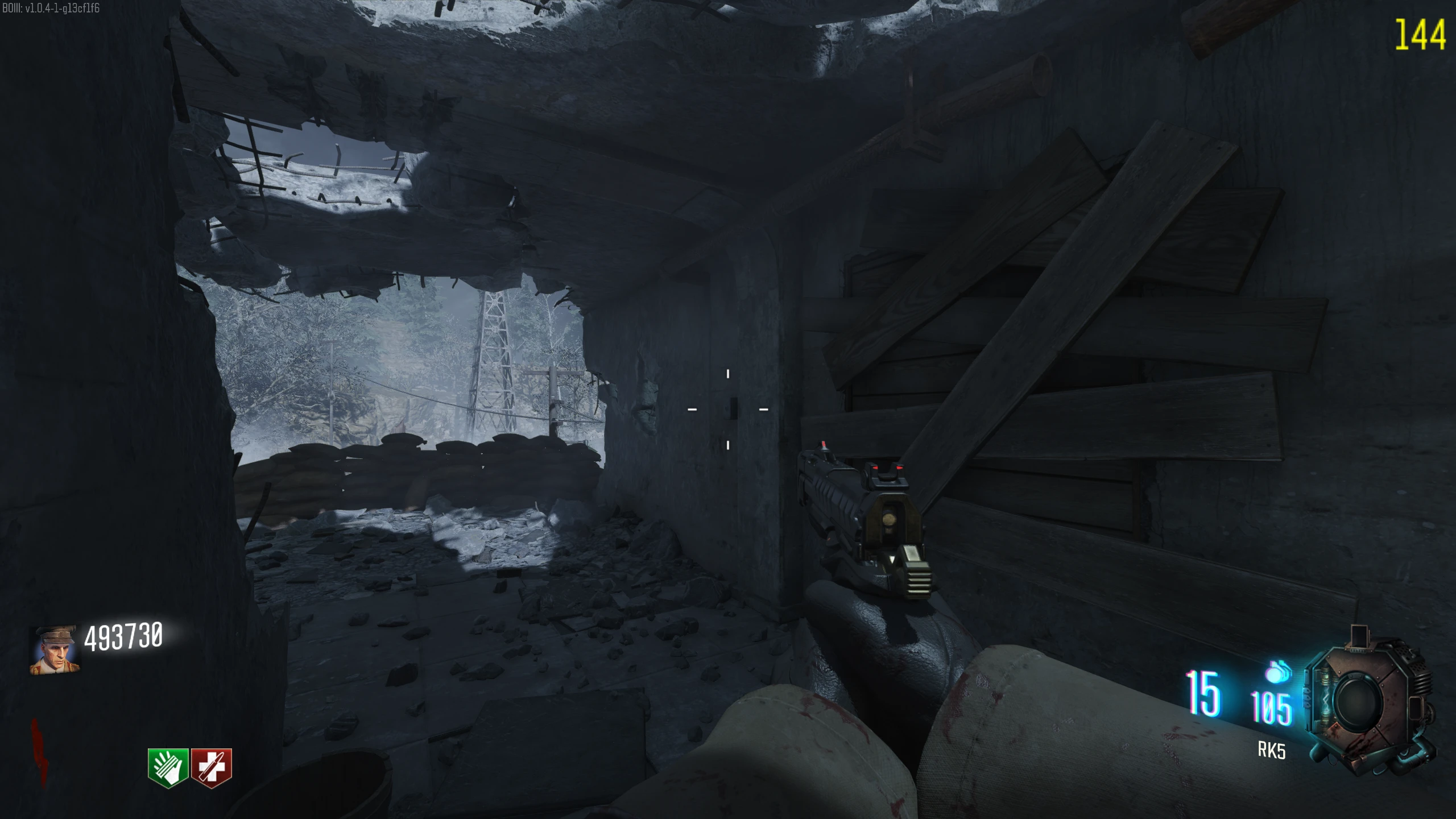 Second Floor - In the Wunderfizz room, on the other side of the room, on the wall across from the Zombie spawn window