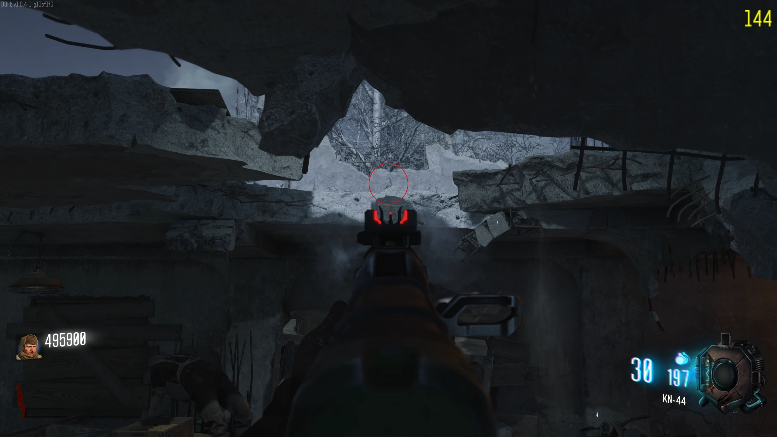 Ground Floor - In the hole in the ceiling in front of Mule Kick (Stand in front of Mule Kick and jump)
