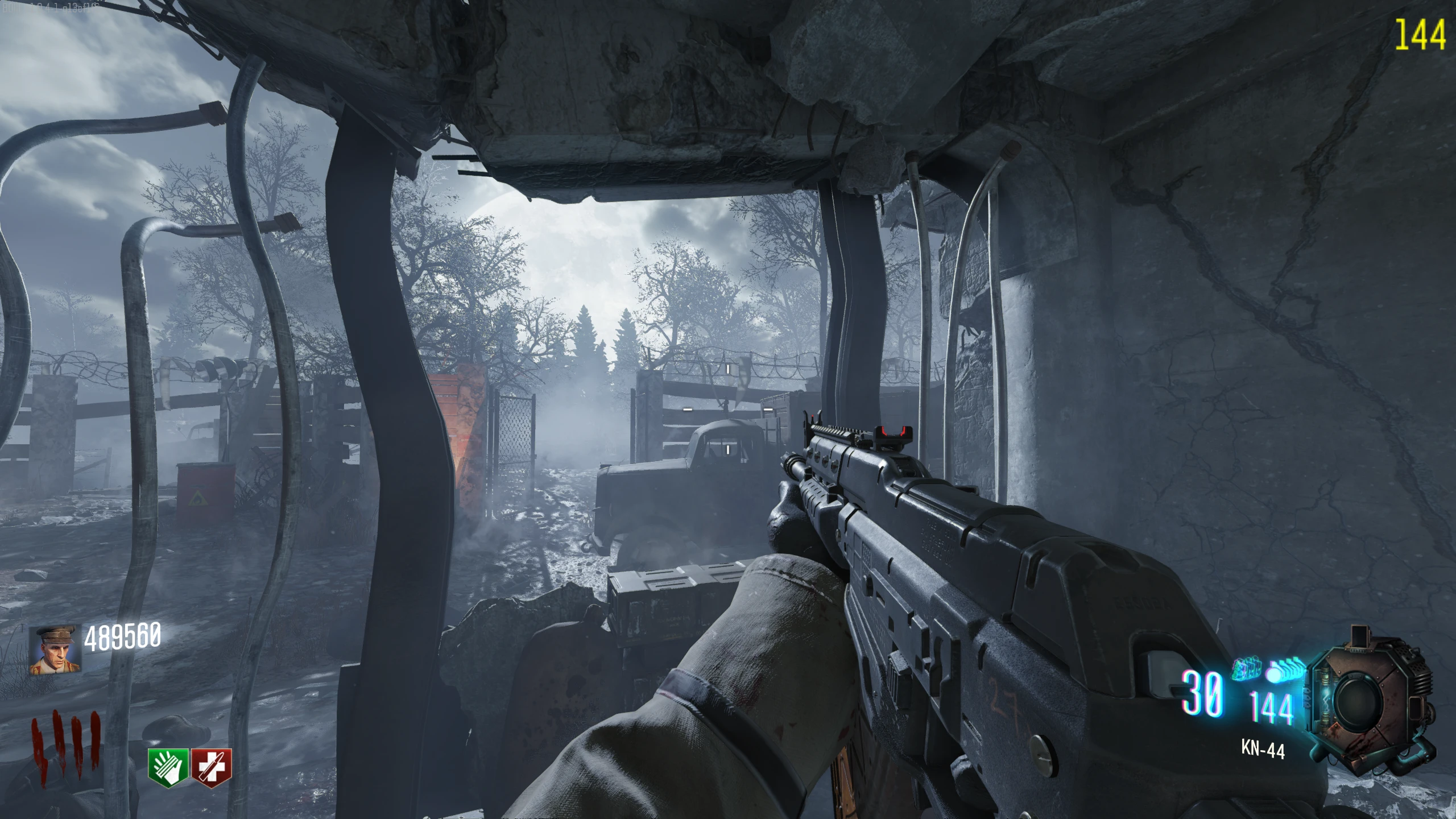 Ground Floor - On top of a truck, outside the window right of the Sheiva wallbuy
