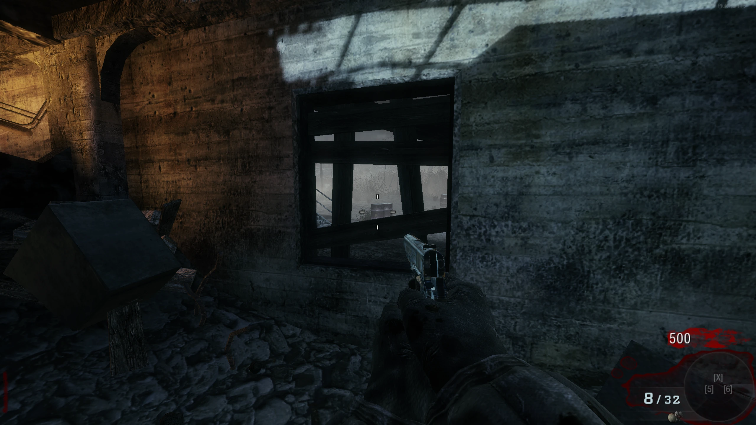 Outside window beside stairs