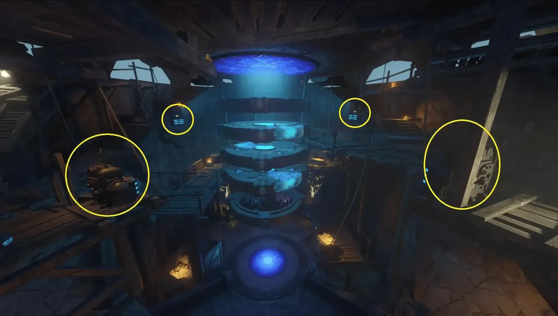 Four underground levers