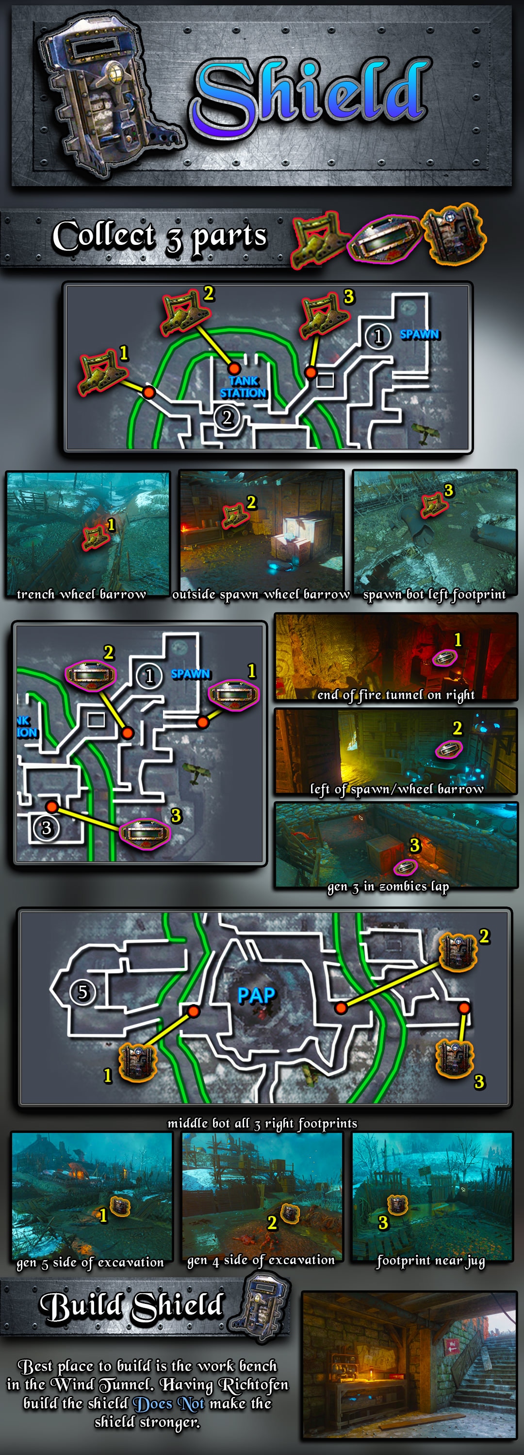 Glitching Queen: all nine shield-part locations