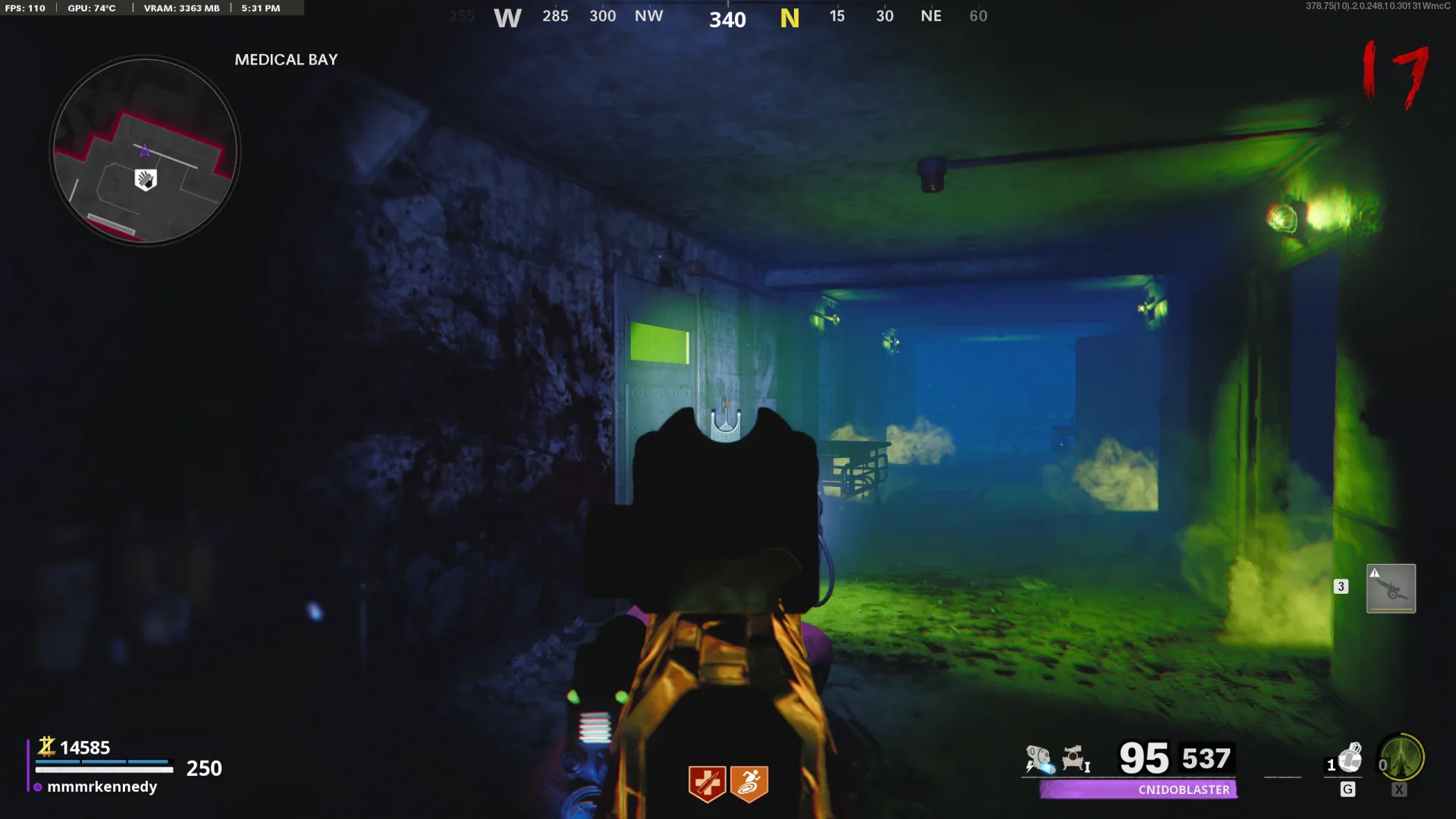 After the four buttons, shoot the button beside the glowing door