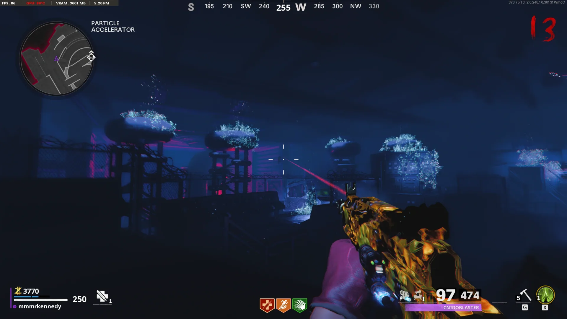 Floating-zombie site: accelerator barrier toward Weapons Lab