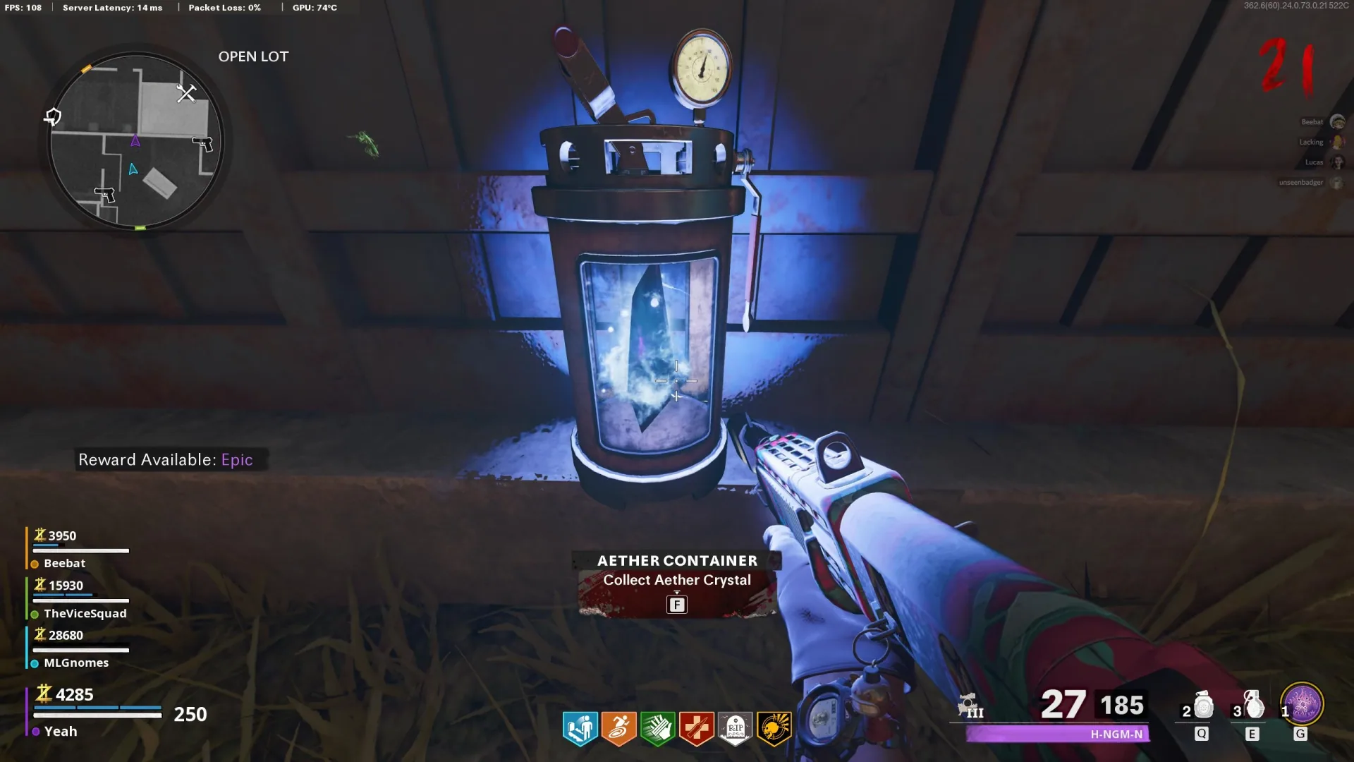 Correct: no black smoke or particles around the crystal