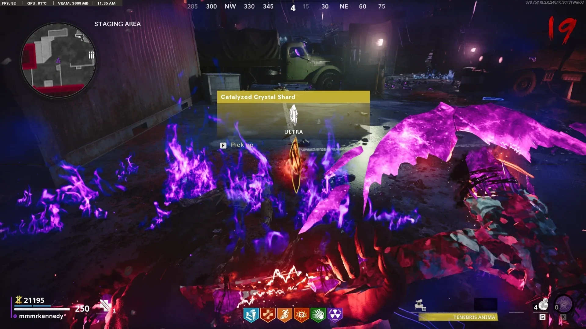 Pick up the catalyzed shard after the kill
